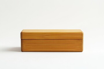 Rectangular light brown wooden box