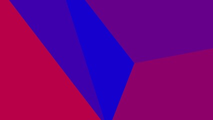 Abstract geometric artwork with vibrant red, purple, and blue hues forming angular shapes