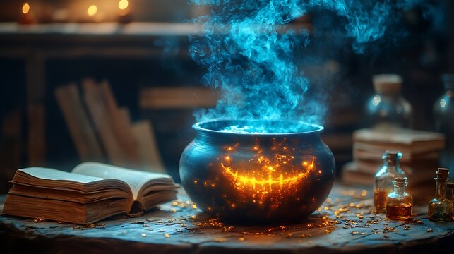 Magical cauldron brewing mystic elixir wallpapers