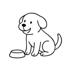 Dog Activity at home waiting feeding time