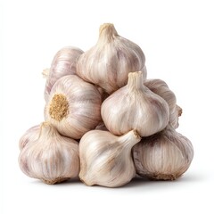 A Pile of Fresh Garlic Bulbs Ready for Cooking Healthy Ingredient Natural Food