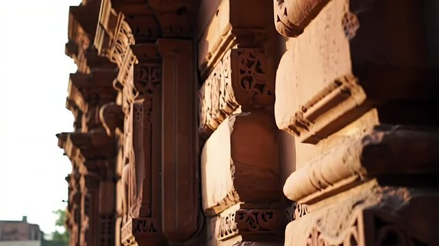 Ornate terracotta wall carvings