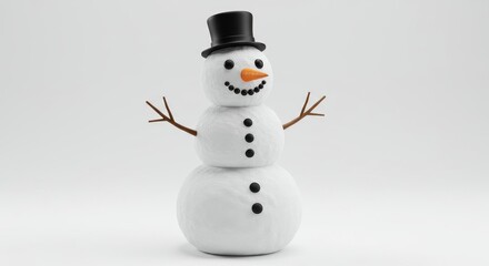Festive Snowman Winter Holiday Fun - A charming snowman, symbolizing winter joy, festive cheer, childhood memories, holiday spirit, and seasonal greetings