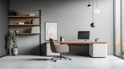 Modern Home Office Workspace Design. (4)