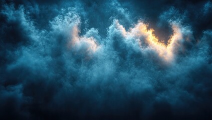 Fototapeta premium Stormy clouds with a glimpse of light