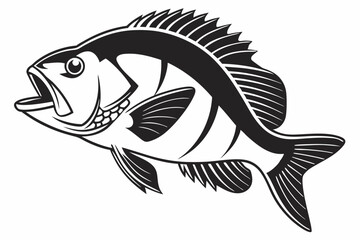 bluegill sihouette black vector