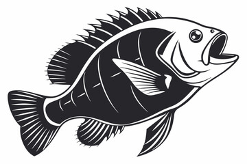 bluegill sihouette black vector