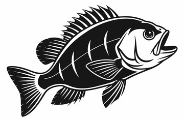 bluegill sihouette black vector
