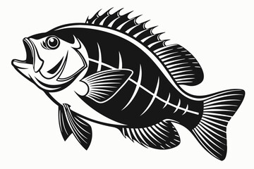 bluegill sihouette black vector