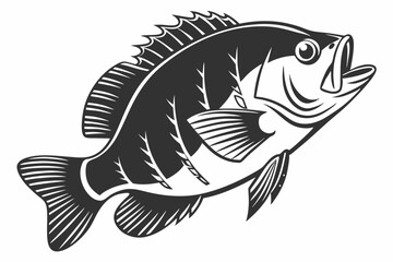bluegill sihouette black vector