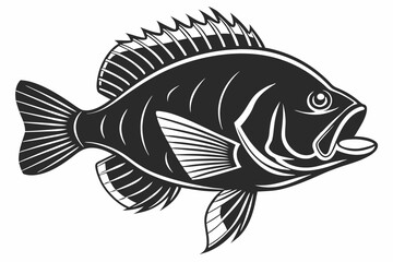bluegill sihouette black vector