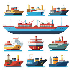 Nine classic Freighter arranged on a white background.