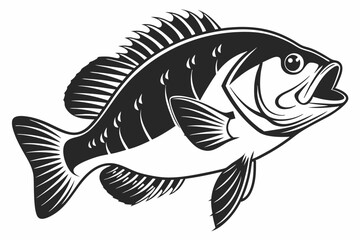 bluegill sihouette black vector