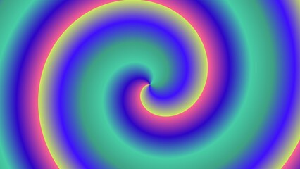 A hypnotic spiral of vibrant pastel hues