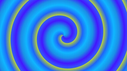 Hypnotic blue and yellow spiral, gradient effect