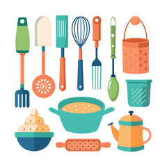 Set Kitchen elements vector design 