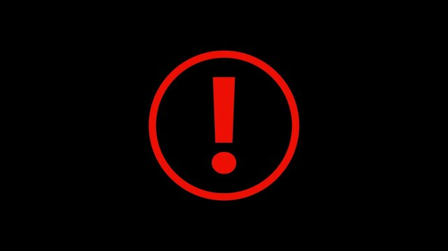 warning sign and danger icon animation.warning sign exclamation mark and danger warning sign on black background. warning attention icon and alert design animation.