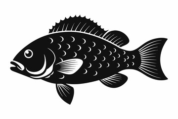 crappie sihouette black vector