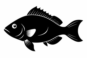 crappie sihouette black vector