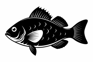 crappie sihouette black vector