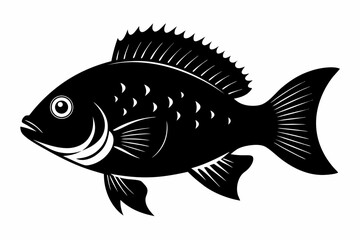 crappie sihouette black vector