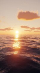 Obraz premium Sunset over the sea. 3d rendering. Computer digital drawing.