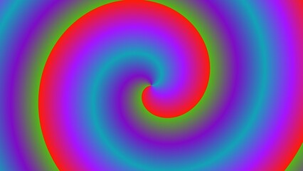 A vibrant, swirling vortex of red, purple, and green hues