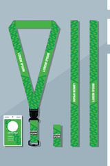 Lanyard Design Template Set for All Company In  green Color combinations EPS 10