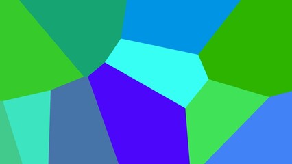 Abstract polygonal artwork with vibrant green, blue, and purple hues