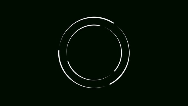 Glowing line circle animation, round selection, White circle drawing animation. Irregular circle drawing.glowing circle frame background. repetitive motion animation. isolated on black.4k