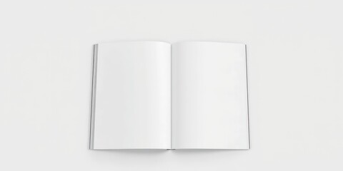 Blank pages of an open book on a white background, ready for your text or images