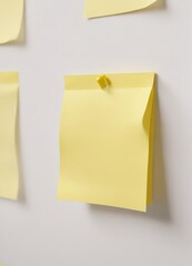 Bright yellow sticky note, close-up view, white background,  adhesive note,  reminder,  memo