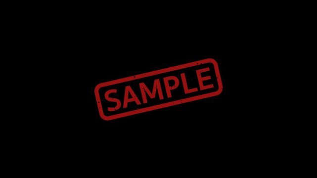 Sample - Stamp, Imprint, Seal Template. 4K Video Motion Graphics Footage. Chroma key. Alpha Channel