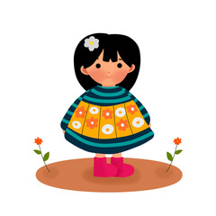 little girl with a flower