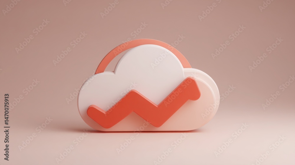 Poster a cloud with a red arrow symbolizing smart expansion overlay concept for ai scale prediction and bus