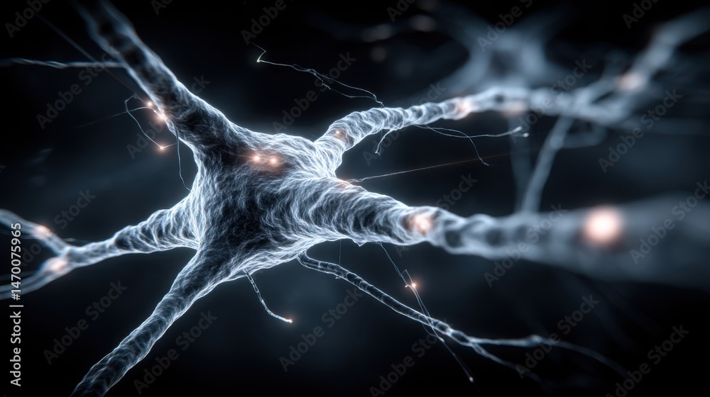 Poster intricate neural connections representing the complexity of the human brain and its functionality in