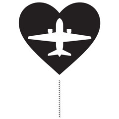 Obraz premium Airplane soars within loving heart