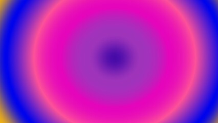 Concentric circles of vibrant, blurred hues; blue, pink, and yellow gradients create a hypnotic effect