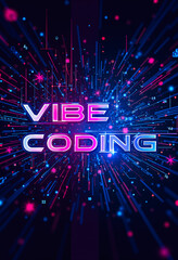 Vibrant Neon Vibe Coding Technology Background