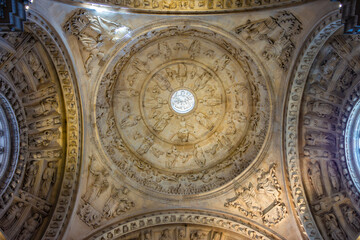 Interiors of Seville gothic cathedral in Andalusia, Spain
