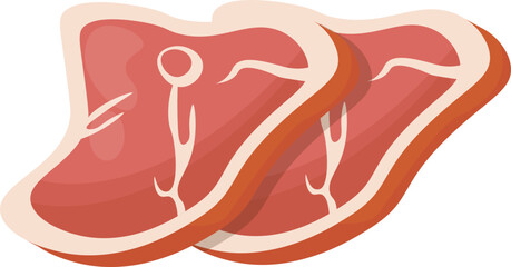 Processed Meat Cuts Graphic Illustration