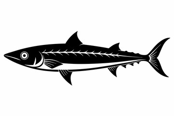 mackerel sihouette black vector