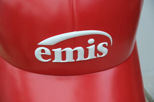 Shanghai,China-May 11th 2025: Emis brand logo. Korean fashion brand