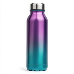 Gradient water bottle isolated on white background