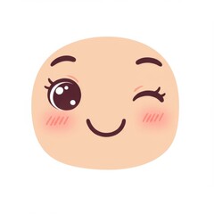 Fototapeta premium Cute Cartoon Winking Face Illustration