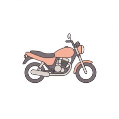 Fototapeta premium Peach Colored Vintage Motorcycle Illustration