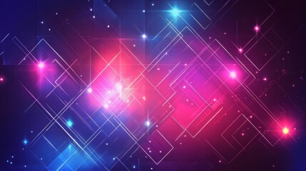 Abstract geometric background with colorful lights.