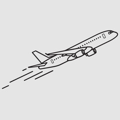 Airplane soaring against a muted backdrop