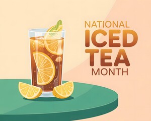 vector graphic of national iced tea month good for national iced tea month celebration. flat design. flyer design.flat illustration.