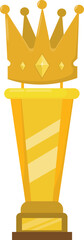 Various Golden Trophies Gold Prize Awards Graphic Illustration